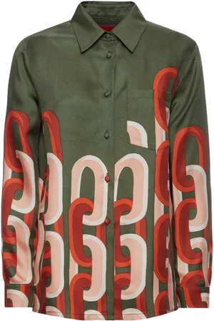 La DoubleJ Silk geometric print shirt