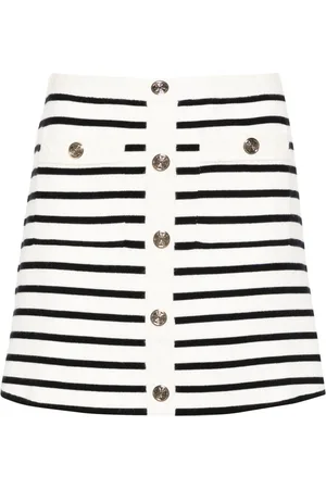 Maje Striped knitted miniskirt