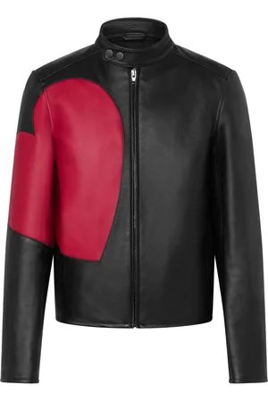 Moschino Heart-print leather jacket