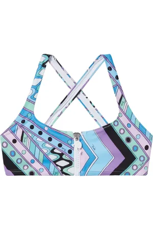 Puccini Vivara-print zip-up bikini top