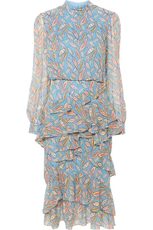 SALONI Isa ruffled midi dress