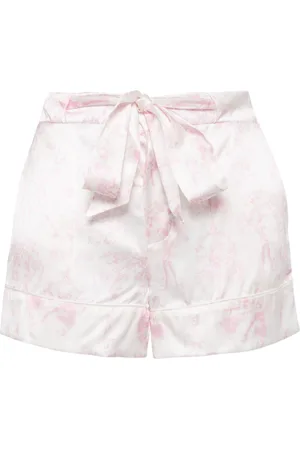 Kiki de Montparnasse Graphic-print silk lounge shorts