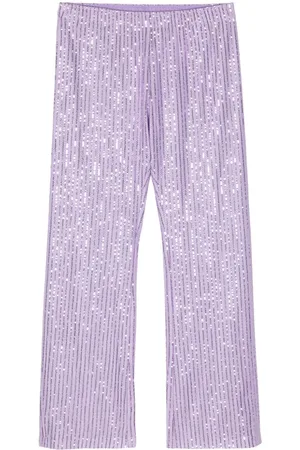 STINE GOYA Markus metallic-threading straight-leg trousers