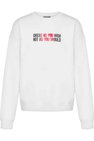 Moschino Slogan-print cotton sweatshirt