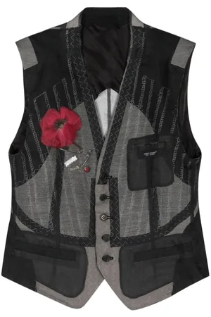 UNDERCOVER Floral-appliqué embroidered waistcoat
