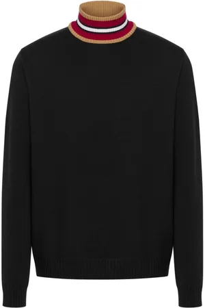 Moschino Striped-neck virgin-wool jumper