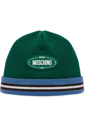 Moschino Logo-appliqué virgin wool beanie