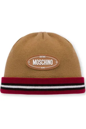 Moschino Logo-appliqué virgin wool beanie