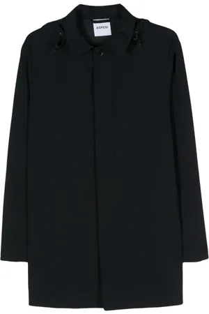 Aspesi Detachable hood buttoned coat