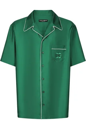 Dolce & Gabbana Embroidered-logo silk-twill shirt
