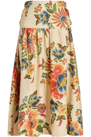 Farm Rio Garden print midi-skirt