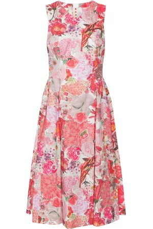 Marni Floral-print flared midi dress