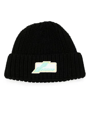 We11 Done Logo-appliqué wool beanie