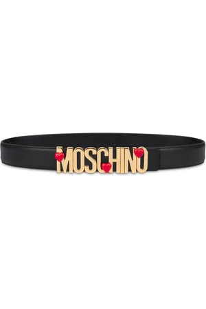 Moschino Logo-buckle heart-motif belt