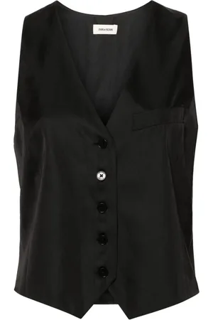 Zadig & Voltaire Emaux satin waistcoat-style top