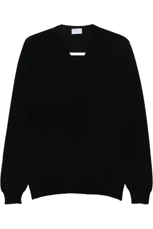 FEDELI V-neck virgin wool jumper