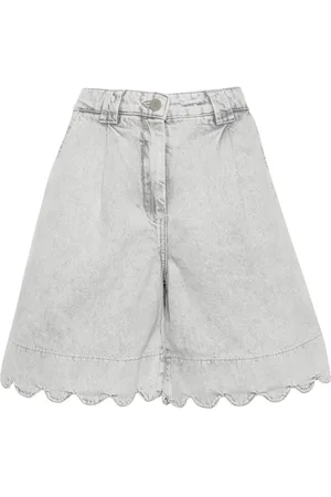 Stella Nova Scallop-hem denim shorts