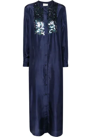 P.A.R.O.S.H. Sequin-detailing silk shirtdress