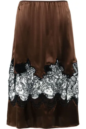 Viktor & Rolf Lace-detail satin skirt
