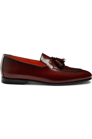 santoni Tassel-charm leather loafers