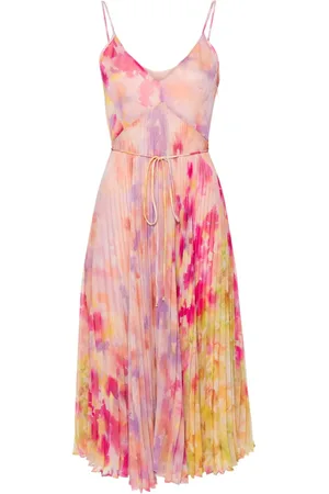 Twin-Set Abstract-print pleated midi dress