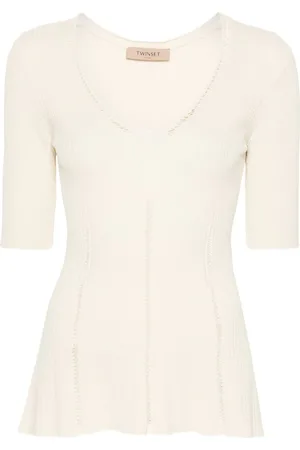 Twin-Set Pointelle-detail knitted top