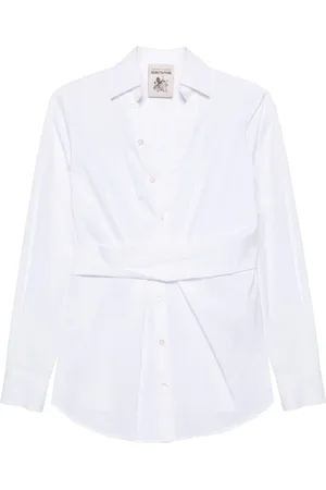 SEMICOUTURE V-neck poplin shirt