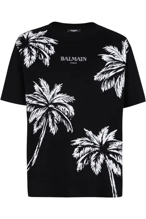 Balmain Palm tree-print cotton T-shirt