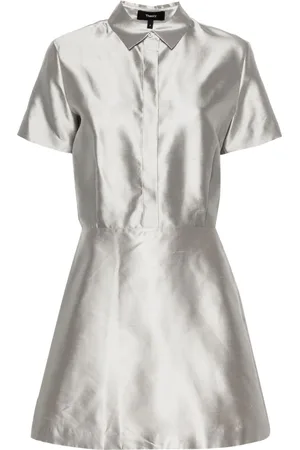 THEORY Shantung silk mini dress