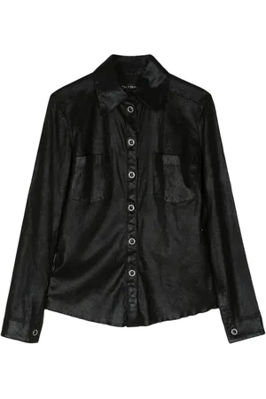 CHANEL Long-sleeve leather shirt