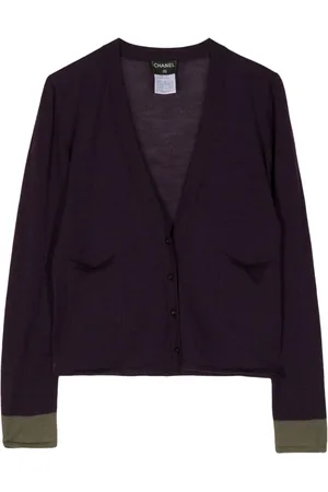 CHANEL 1999 contrast-trim cardigan