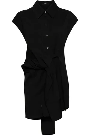 GOEN.J Knot-detail stretch shirt dress