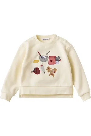 Familiar Embroidered motif cotton sweater
