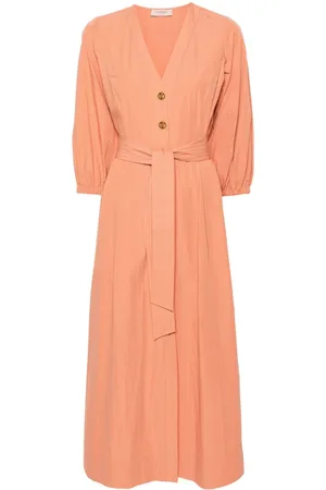 Twin-Set Belted flared midi dress