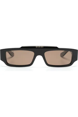 Gucci Logo-print rectangle-frame sunglasses