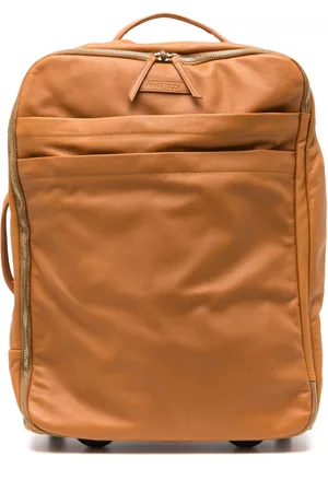 PRIVATE STOCK Leather rolling suitcase