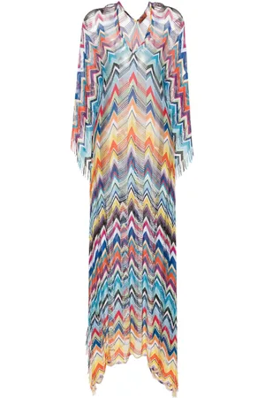Missoni Zigzag-pattern maxi beach dress