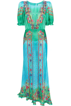 SALONI Vida floral-print silk dress