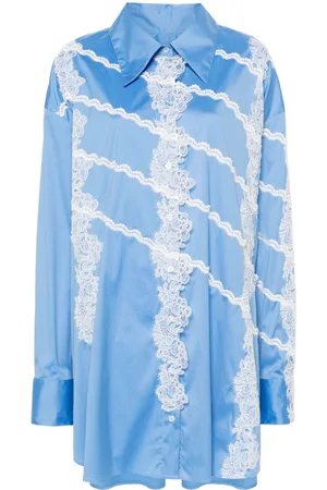 Viktor & Rolf Lace-detail midi shirt dress