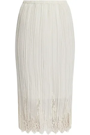 ZIMMERMANN Lace-panel pleated midi skirt