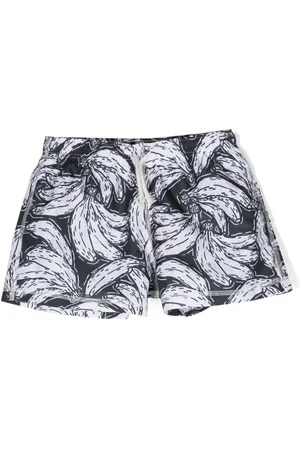 Le pandorine Banana-print drawstring swim shorts