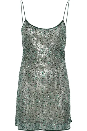Oseree Sequined mesh minidress
