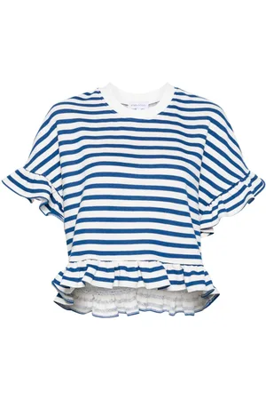 Ioana Ciolacu Striped Peony ruffled sweatshirt
