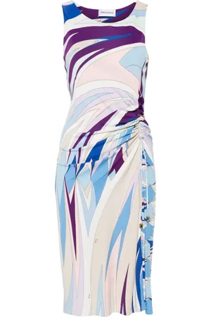 PUCCI Pre-Owned Graphic-print ruched midi dress