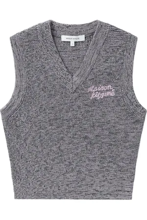 Maison Kitsuné Handwriting logo-embroidered knitted vest