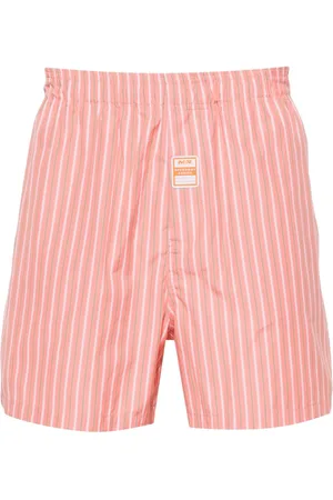 MARTINE ROSE Striped mid-rise deck shorts