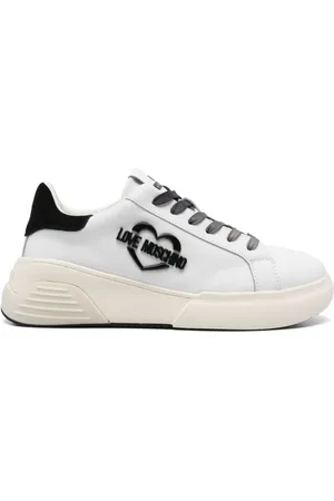 Moschino Logo-plaque leather sneakers