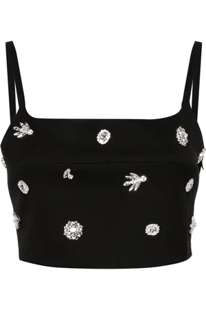 Maje Crystal-embellished crop top