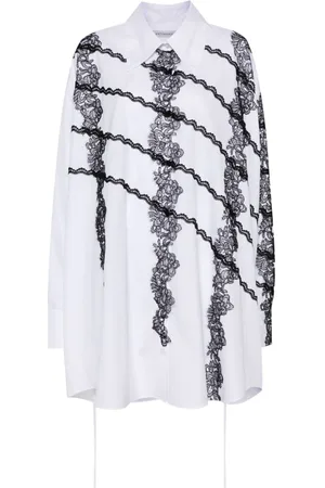 Viktor & Rolf Lace-appliqué cotton shirt dress