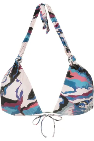 CLUBE BOSSA Rings camouflage-print bikini top